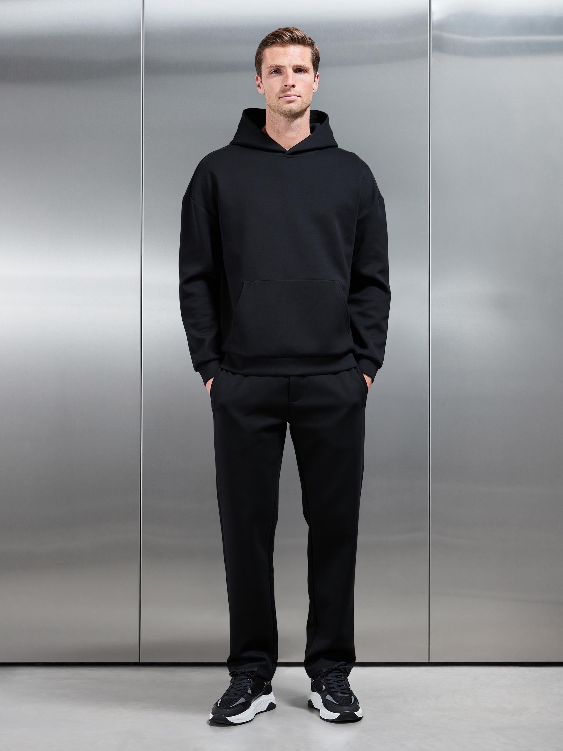 Interlock Jersey Straight Leg Jogger in Black