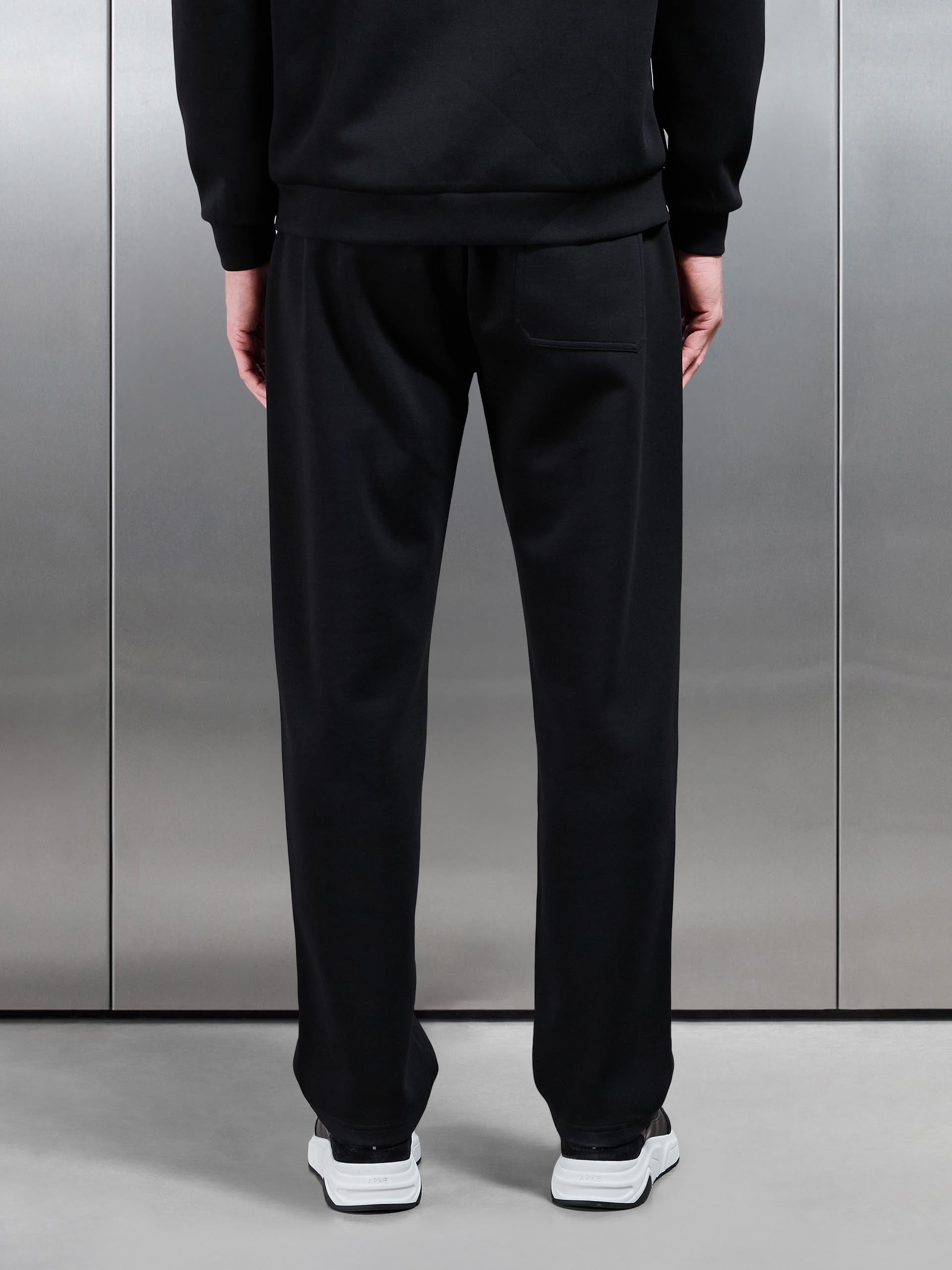 Interlock Jersey Straight Leg Jogger in Black