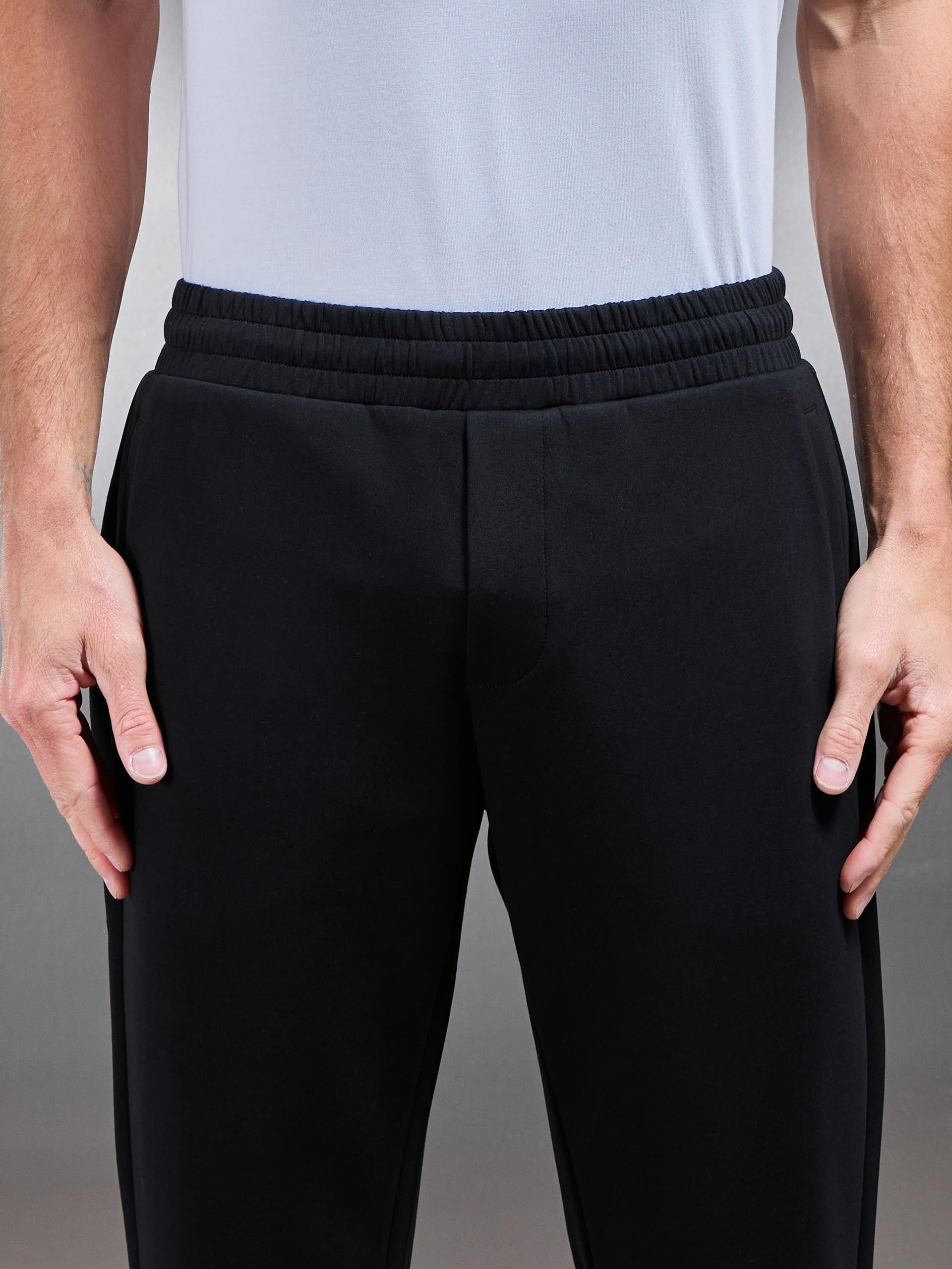 Interlock Jersey Straight Leg Jogger in Black