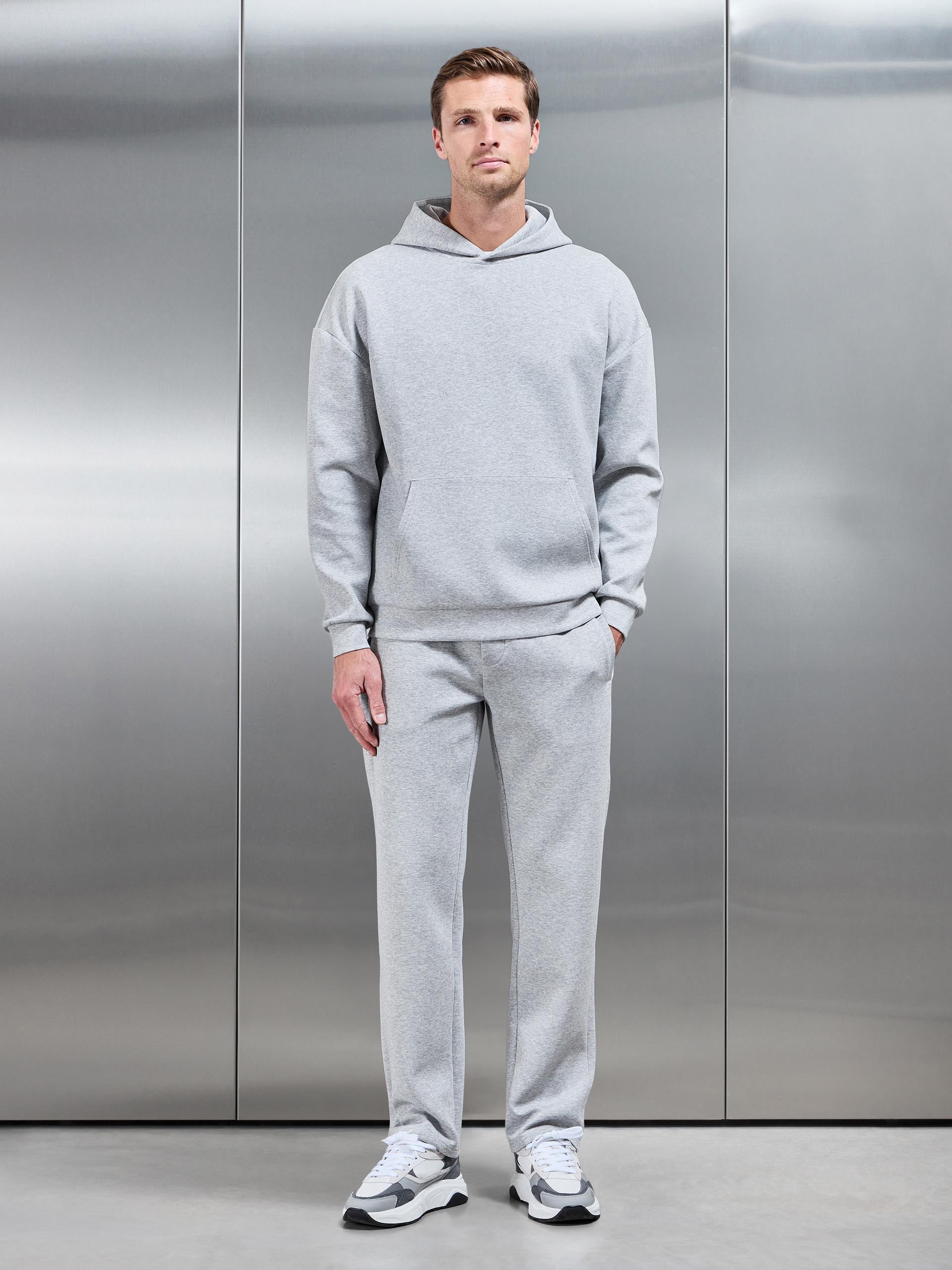 Interlock Jersey Straight Leg Jogger in Marl Grey