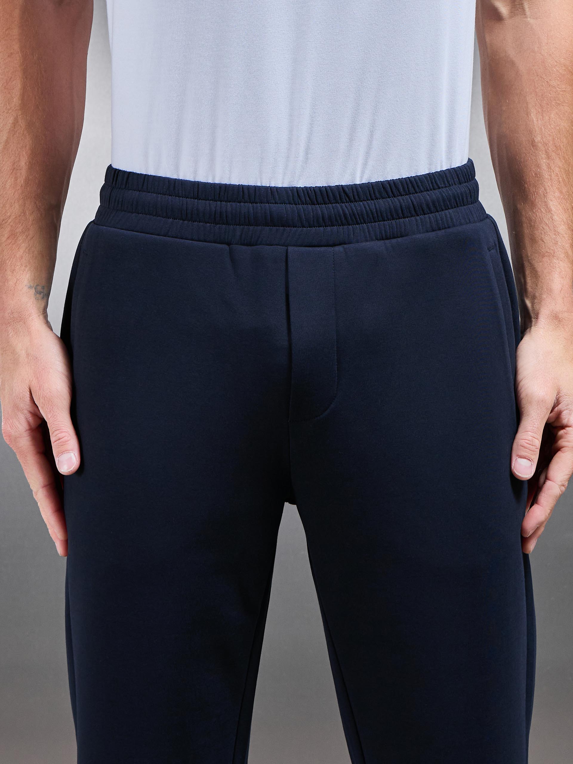 Interlock Jersey Straight Leg Jogger in Navy