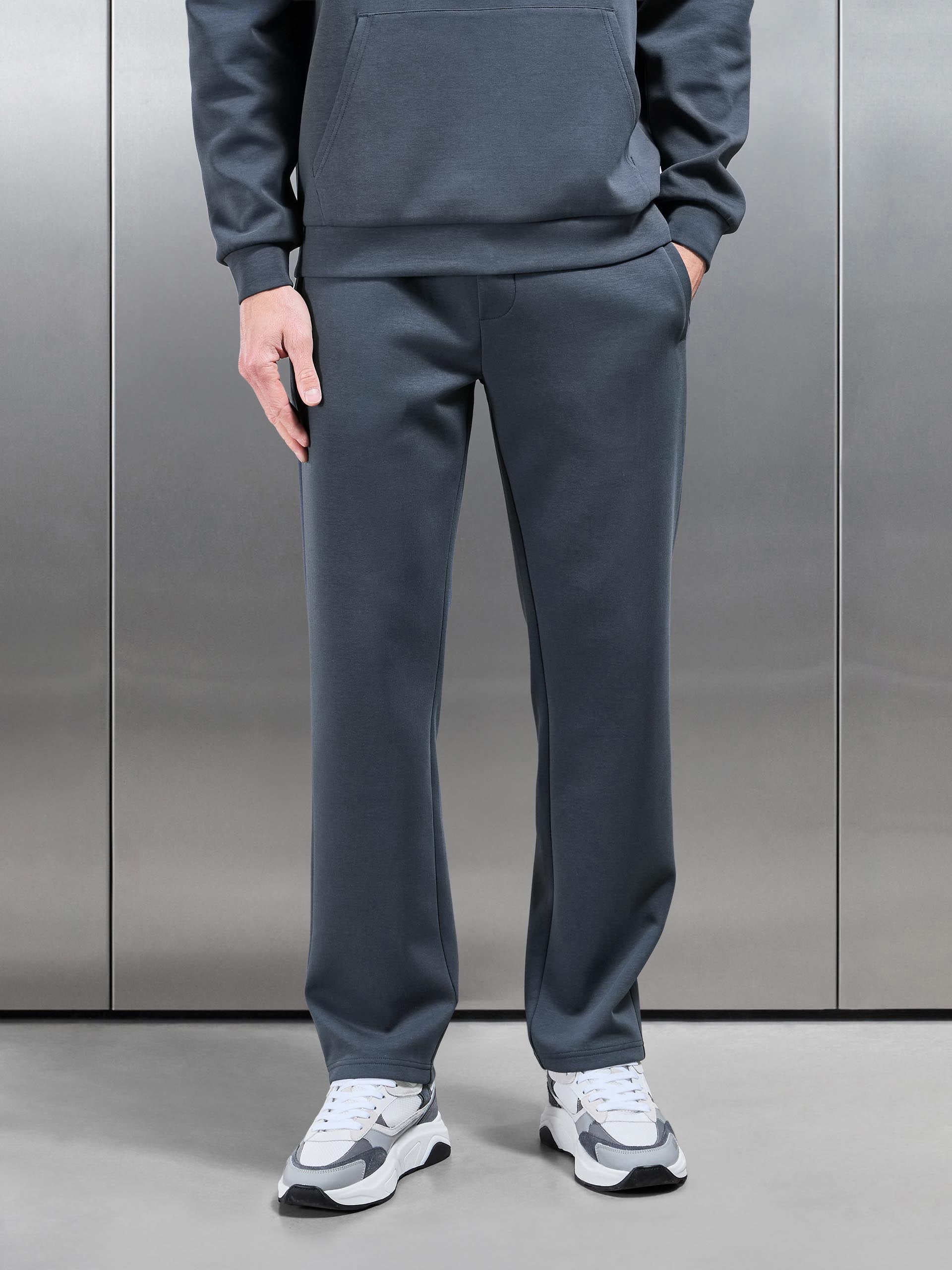 Interlock Jersey Straight Leg Jogger in Slate Blue