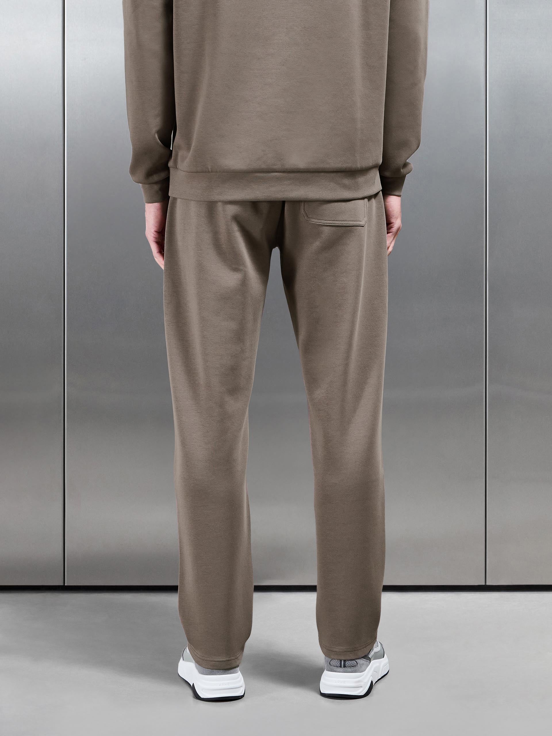 Interlock Jersey Straight Leg Jogger in Taupe