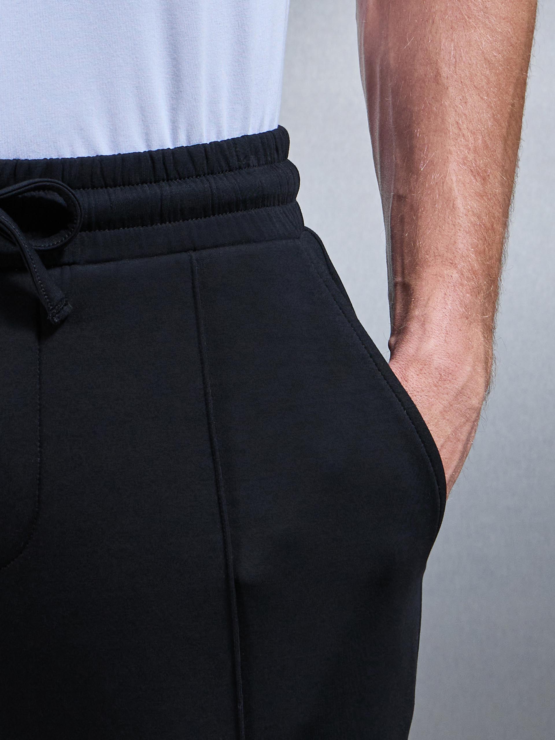 Interlock Jersey Tapered Jogger in Black