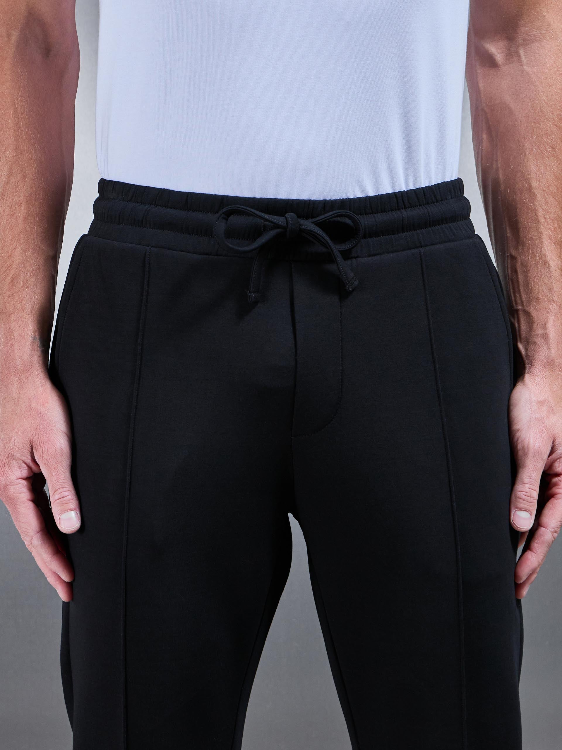 Interlock Jersey Tapered Jogger in Black