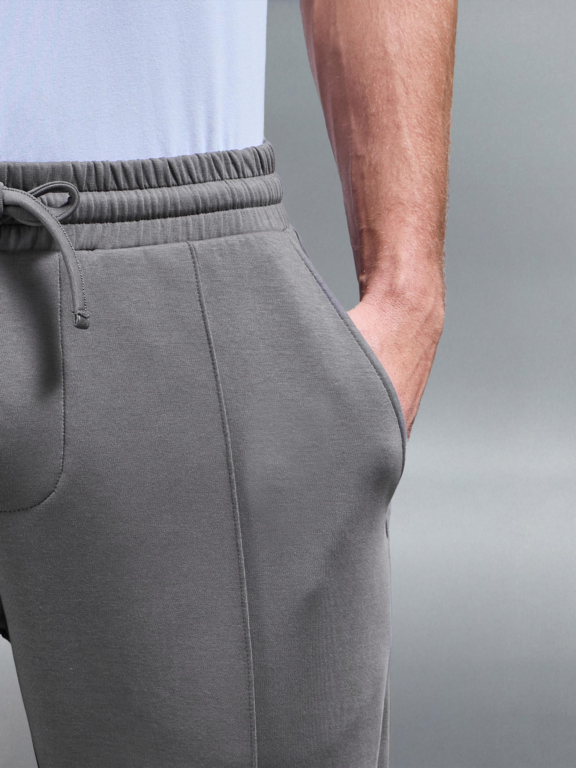 Interlock Jersey Tapered Jogger in Charcoal