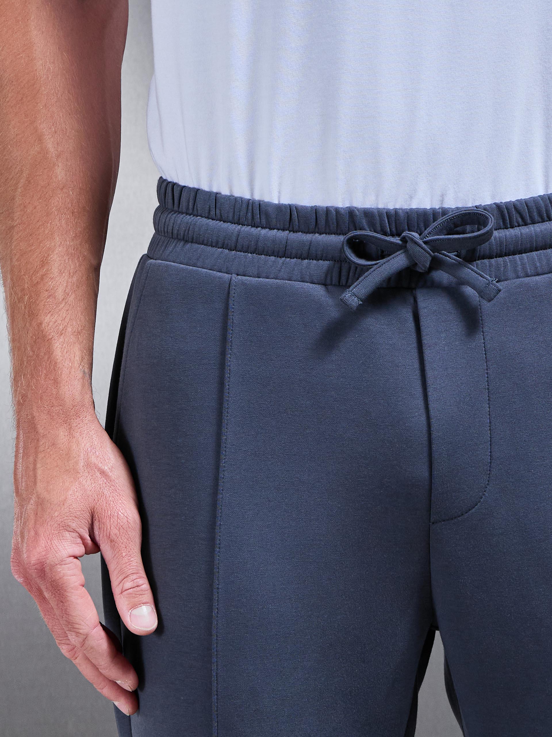 Interlock Jersey Tapered Jogger in Slate Blue