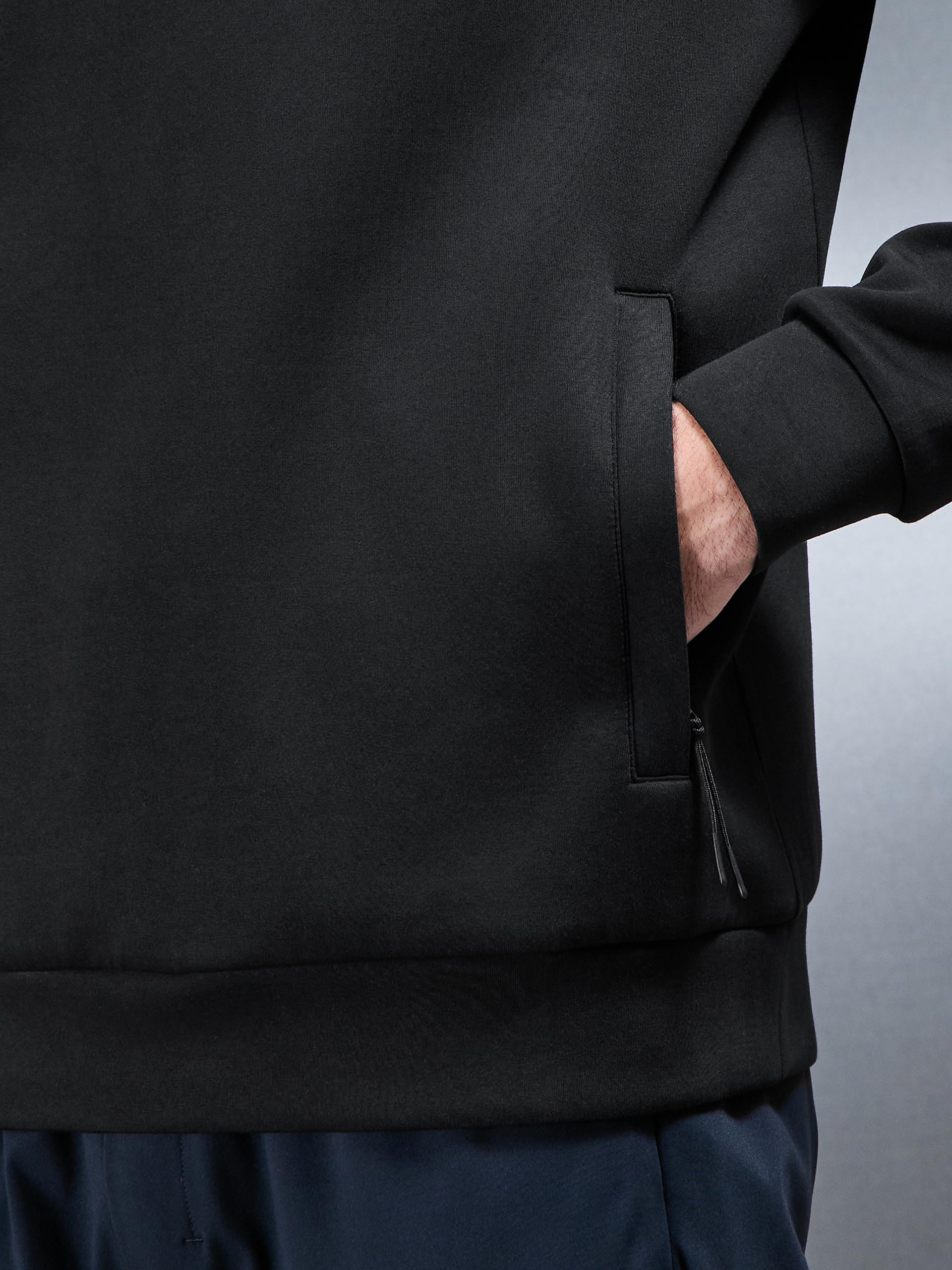 Interlock Jersey Technical Half Zip in Black