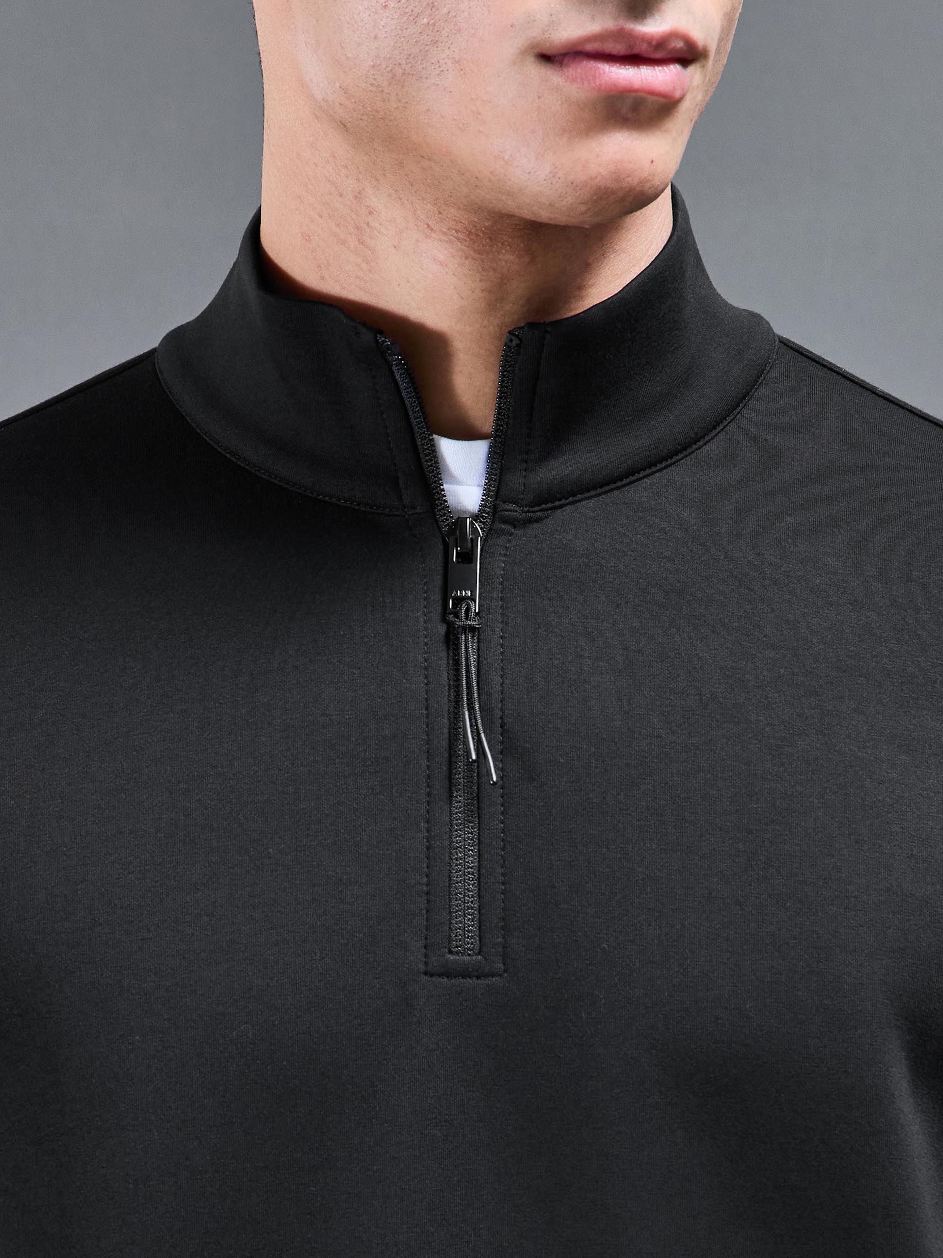 Interlock Jersey Technical Half Zip in Black