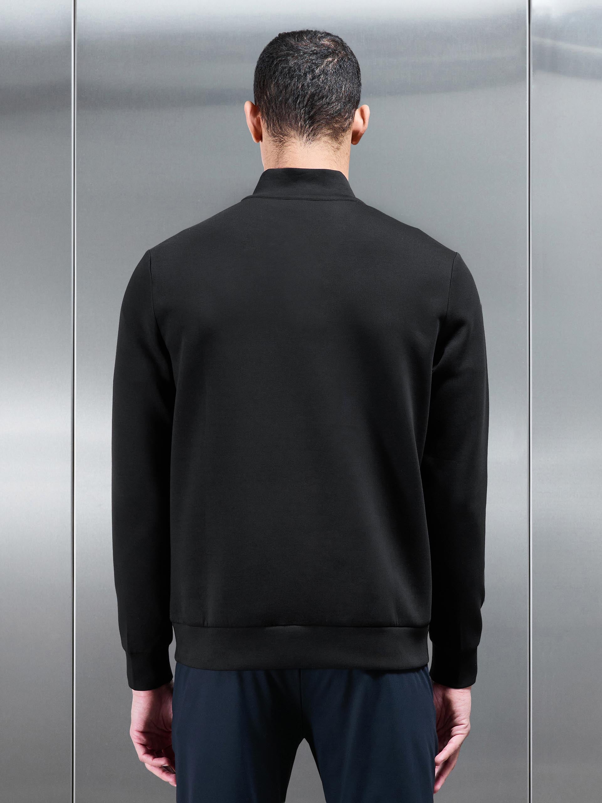 Interlock Jersey Technical Half Zip in Black