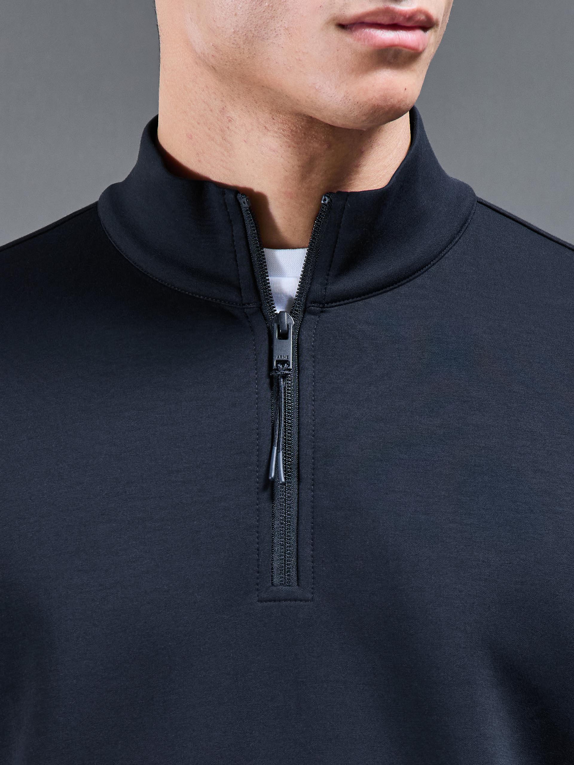 Interlock Jersey Technical Half Zip in Navy