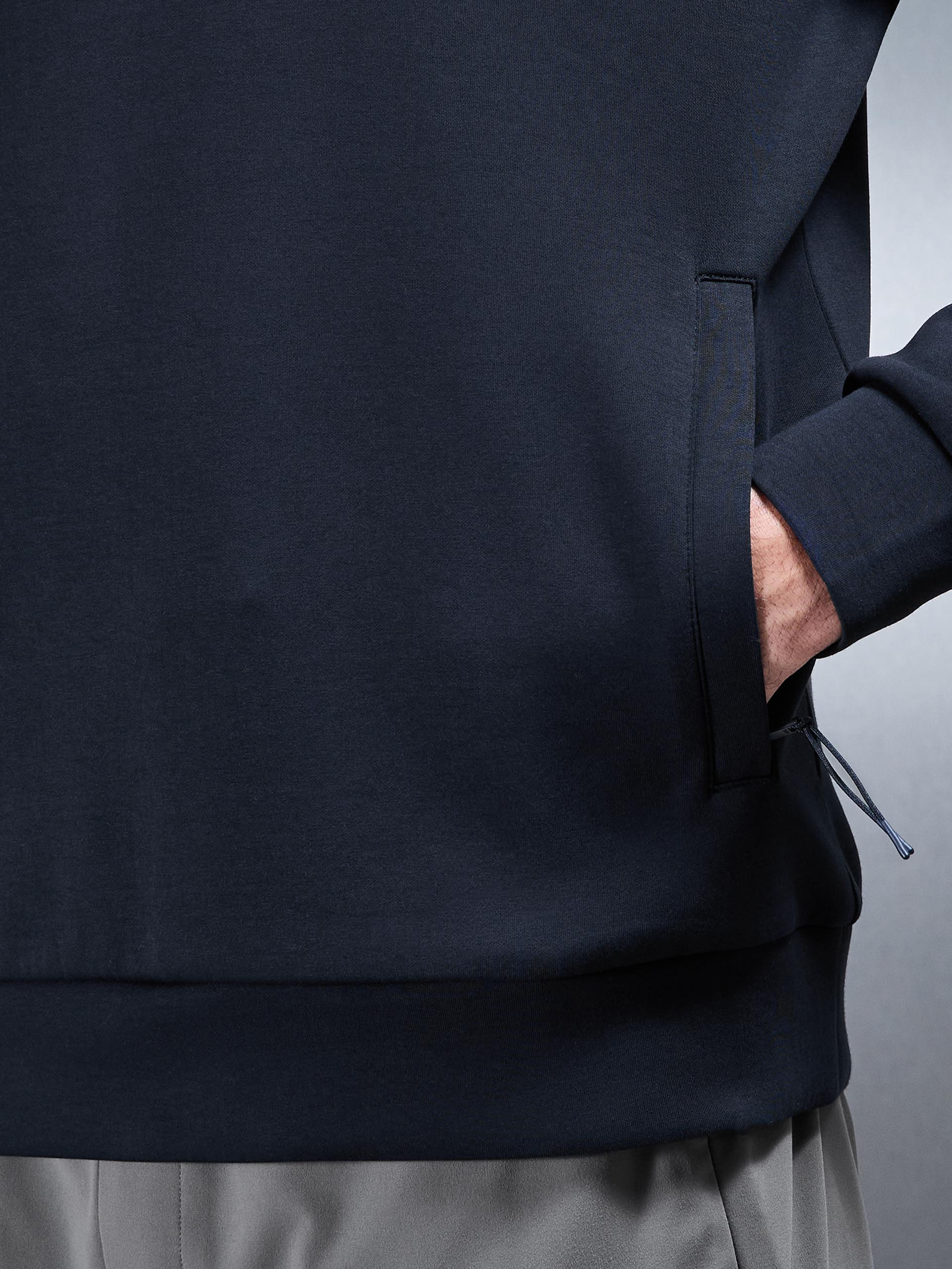 Interlock Jersey Technical Half Zip in Navy