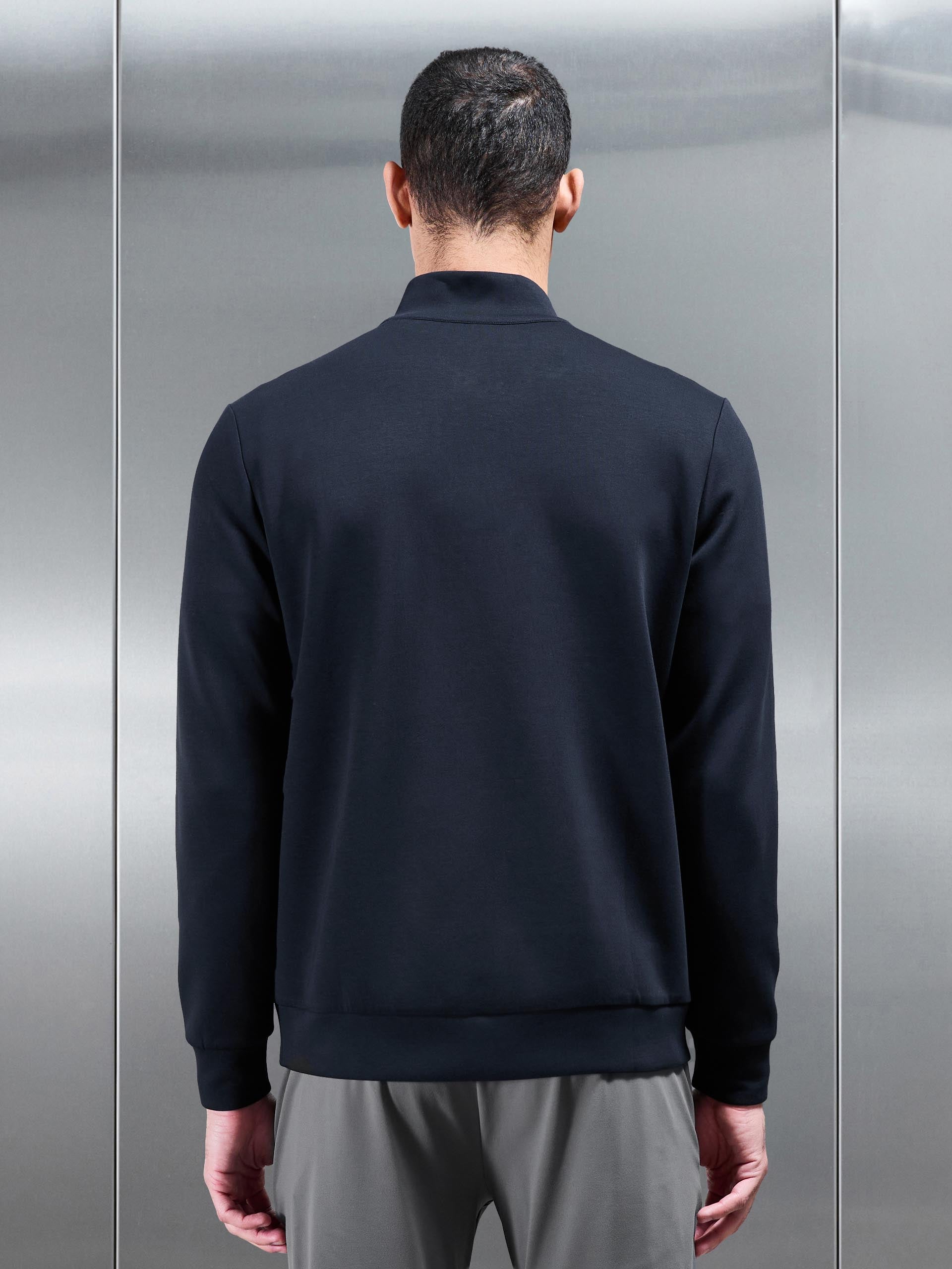 Interlock Jersey Technical Half Zip in Navy