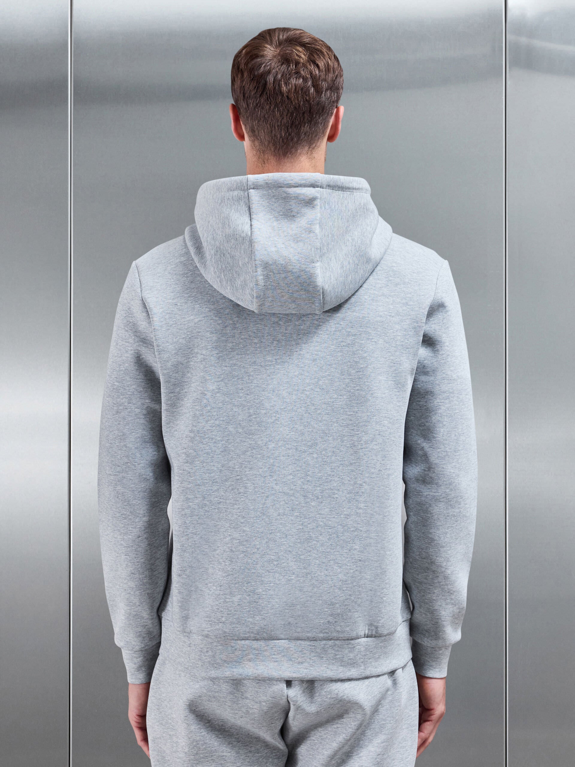 Interlock Jersey Zip Hoodie in Marl Grey