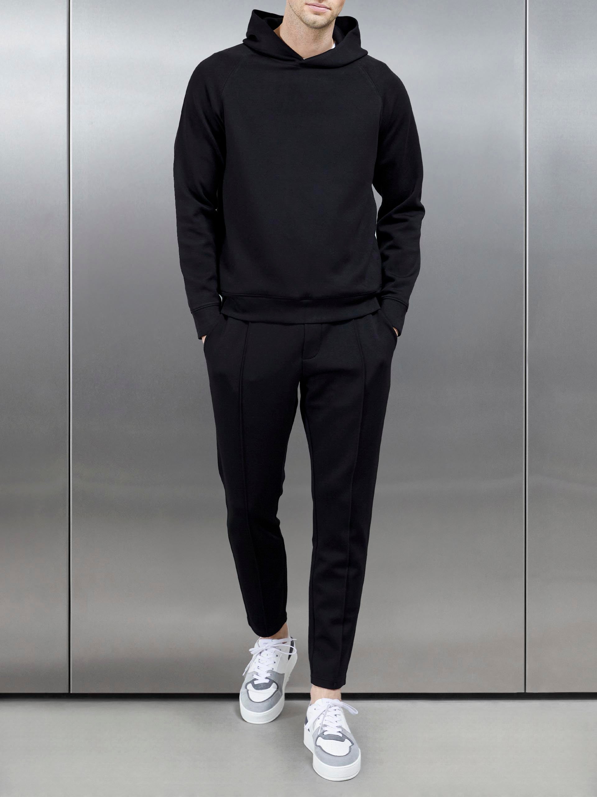 Interlock Neoprene Tapered Jogger in Black