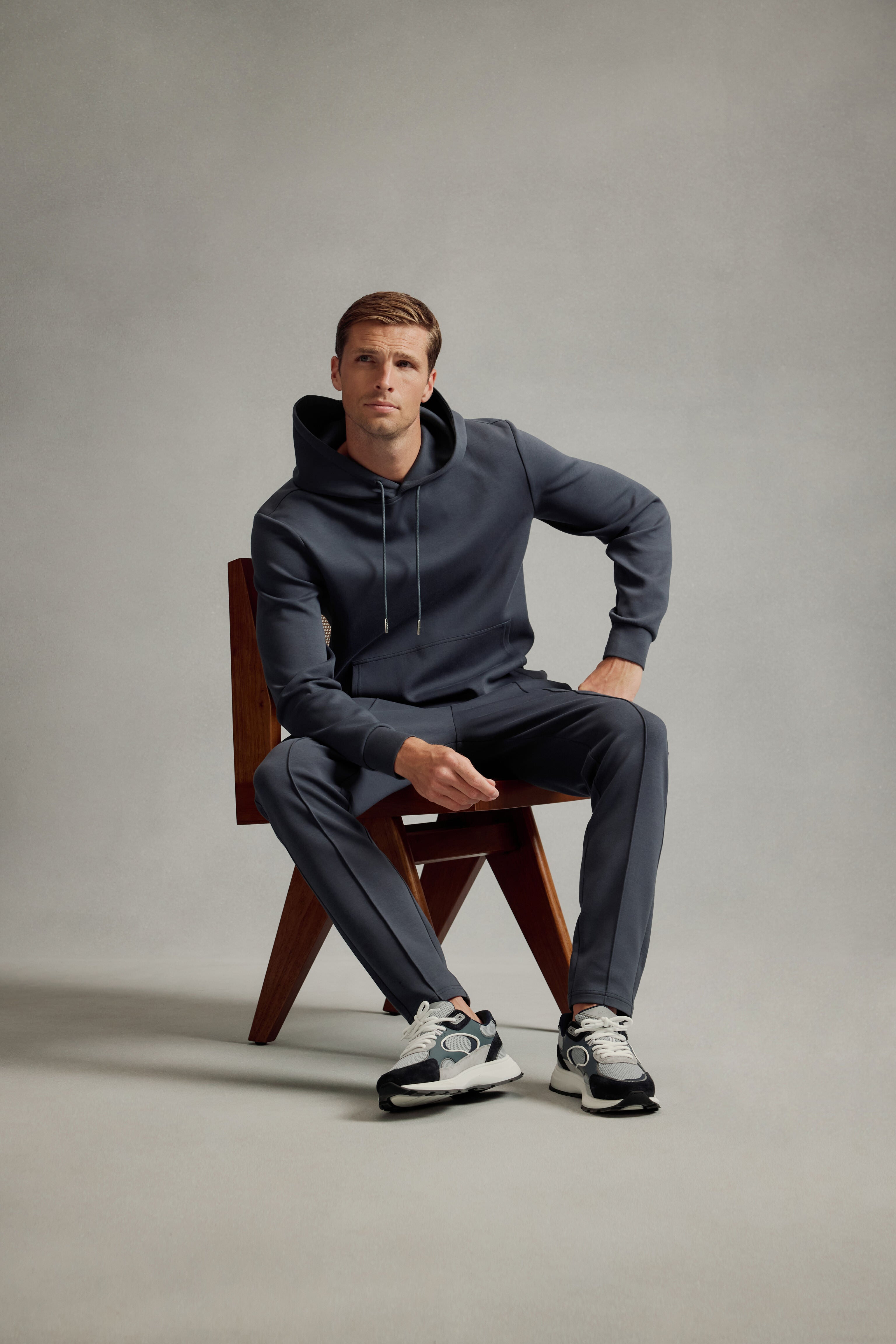 Interlock Jersey Tapered Jogger in Slate Blue