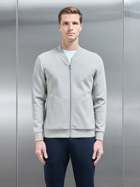 Interlock Jersey Bomber Jacket in Stone