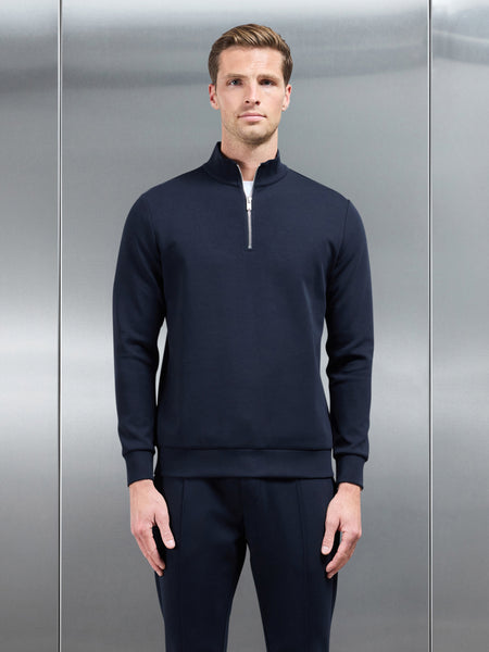 Interlock Jersey Half Zip in Navy