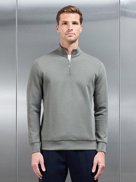 Interlock Jersey Half Zip in Sage