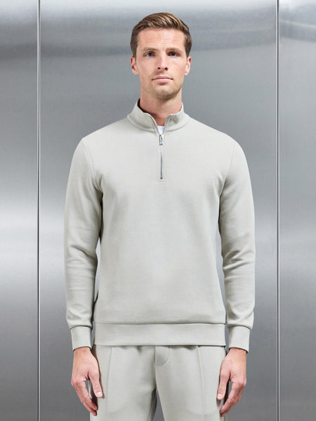 Interlock Jersey Half Zip in Stone