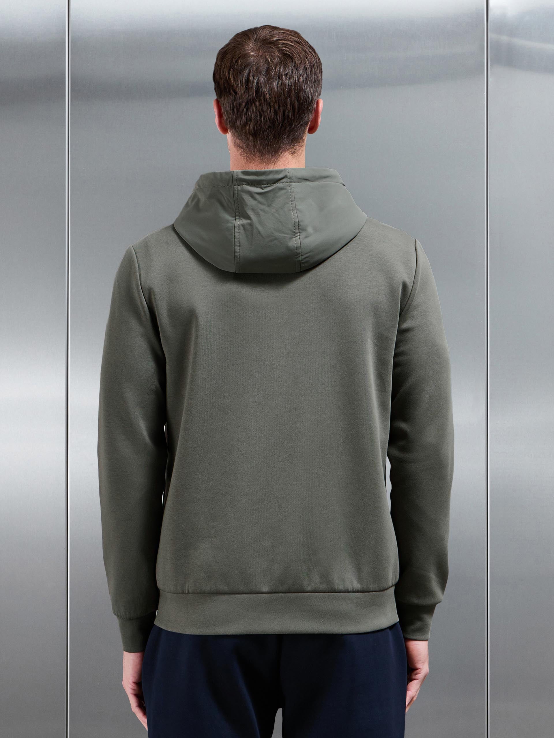 Interlock Jersey Hybrid Technical Windbreaker in Sage