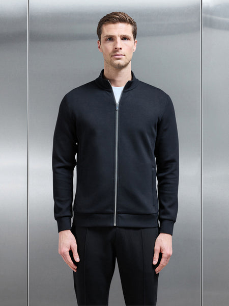 Interlock Jersey Zip Through Jacket in Black