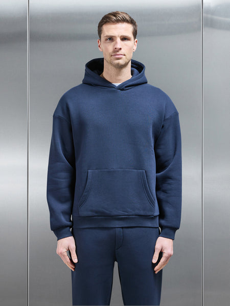 Interlock Neoprene Hoodie in Navy
