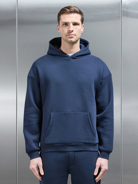 Interlock Neoprene Hoodie in Navy