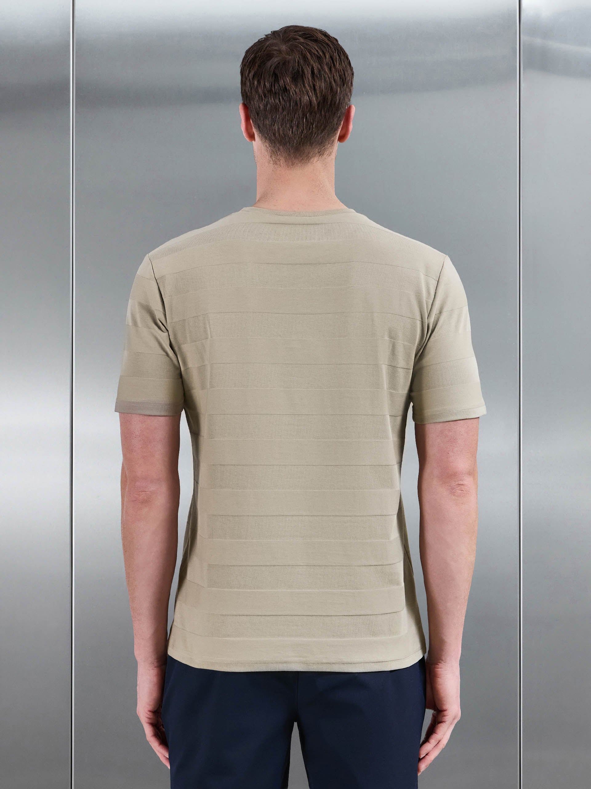 Jacquard Stripe T-Shirt in Stone