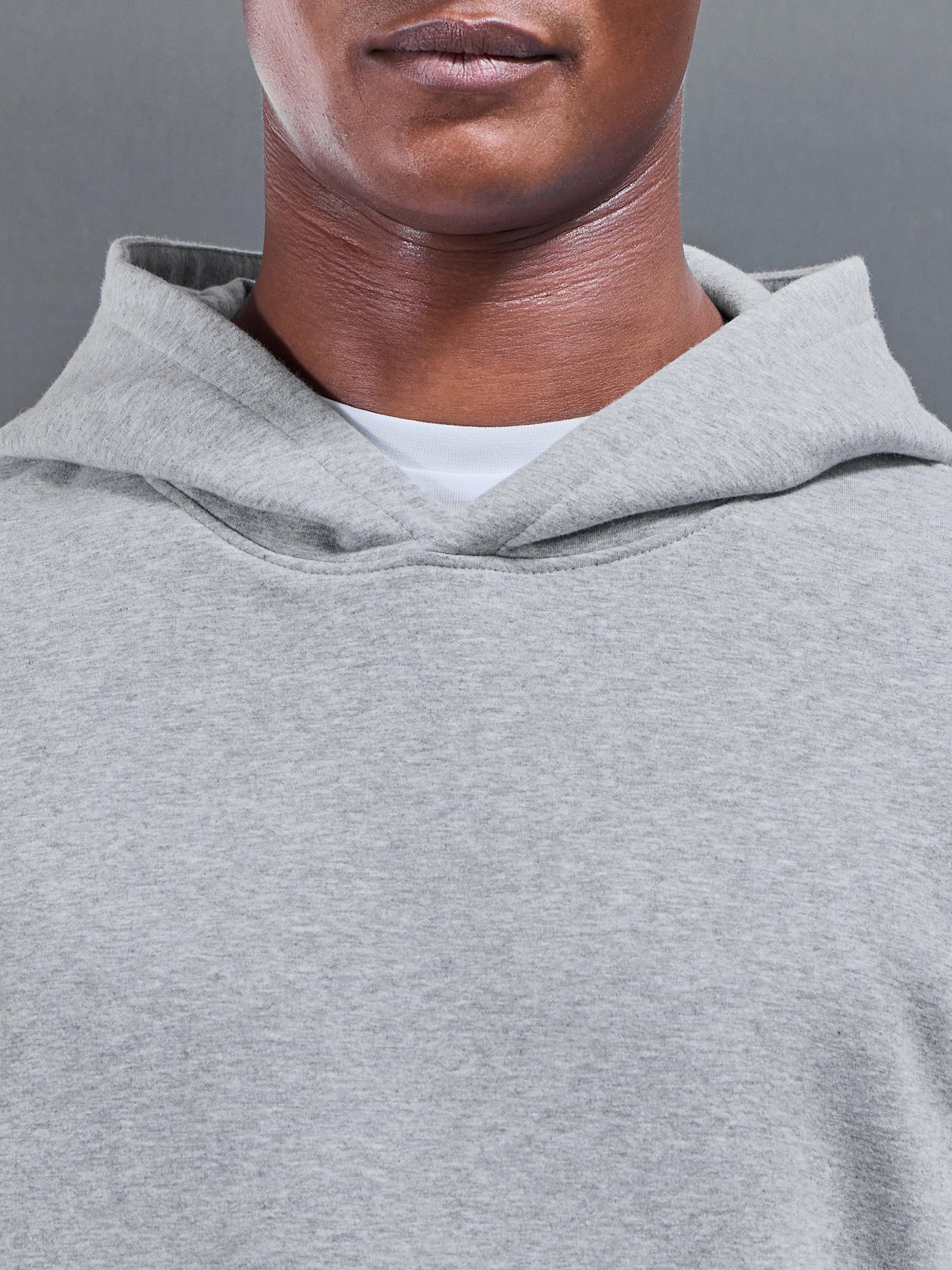 Jersey Hoodie in Marl Grey