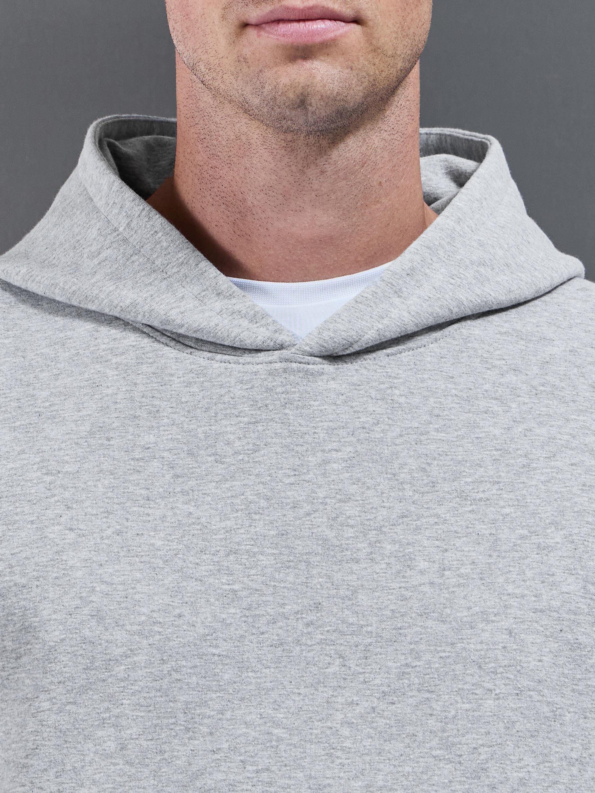 Jersey Hoodie in Marl Grey