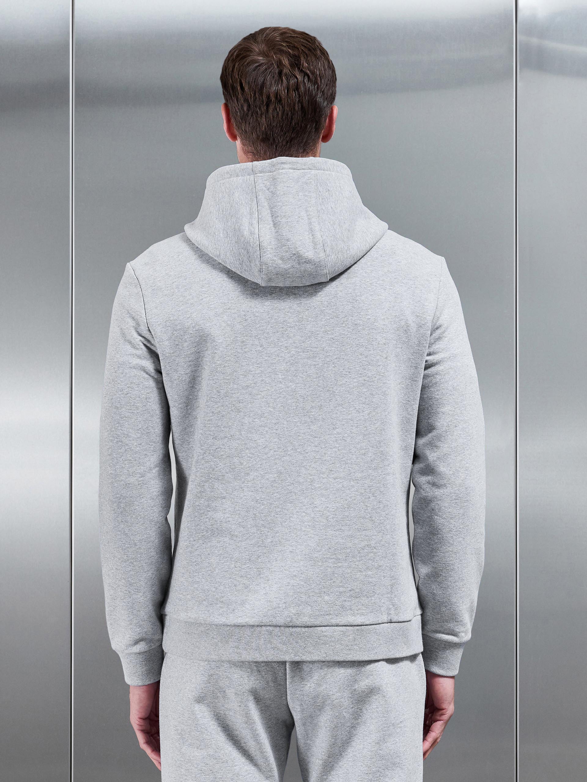 Jersey Hoodie in Marl Grey