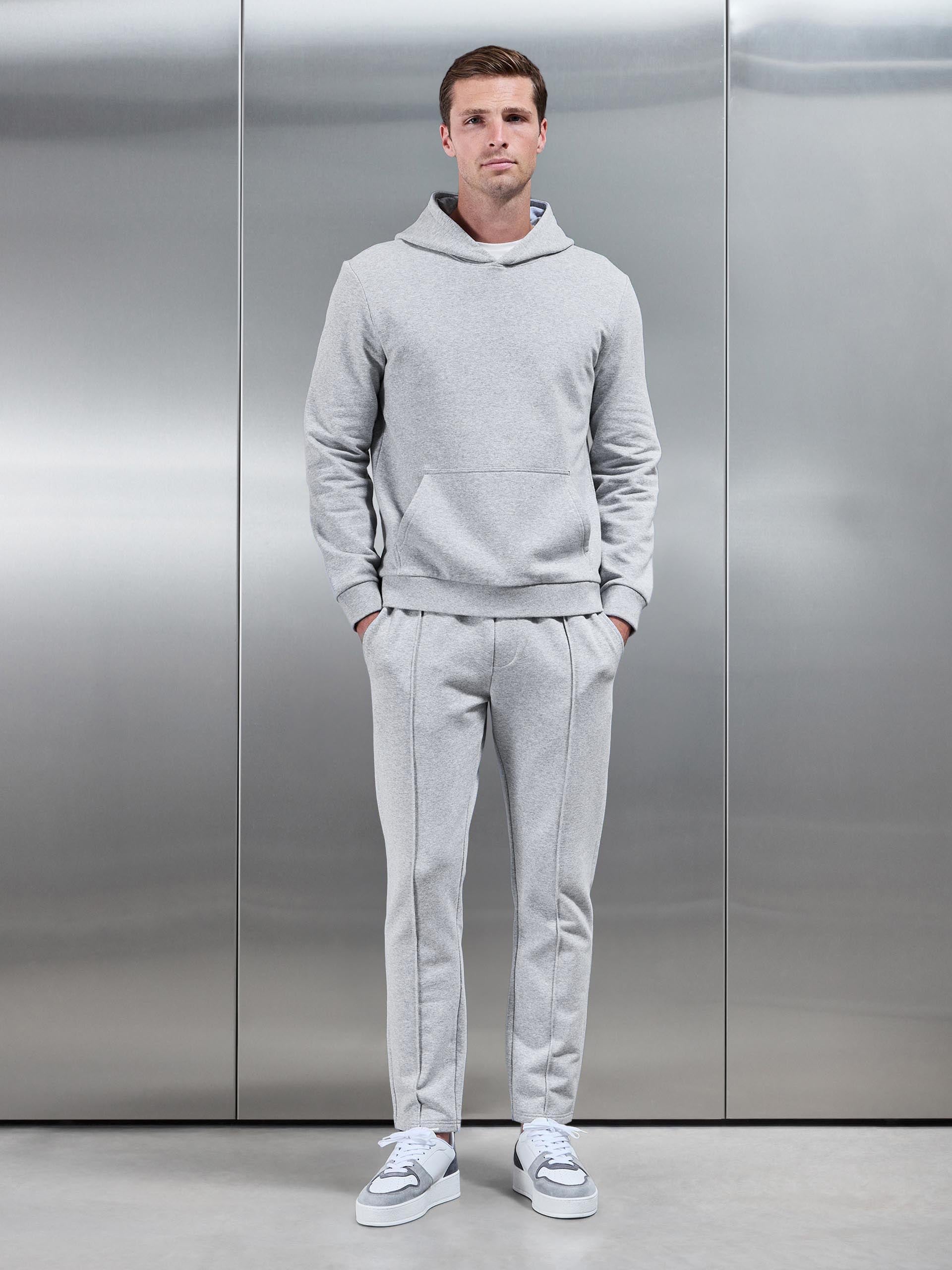 Jersey Hoodie in Marl Grey