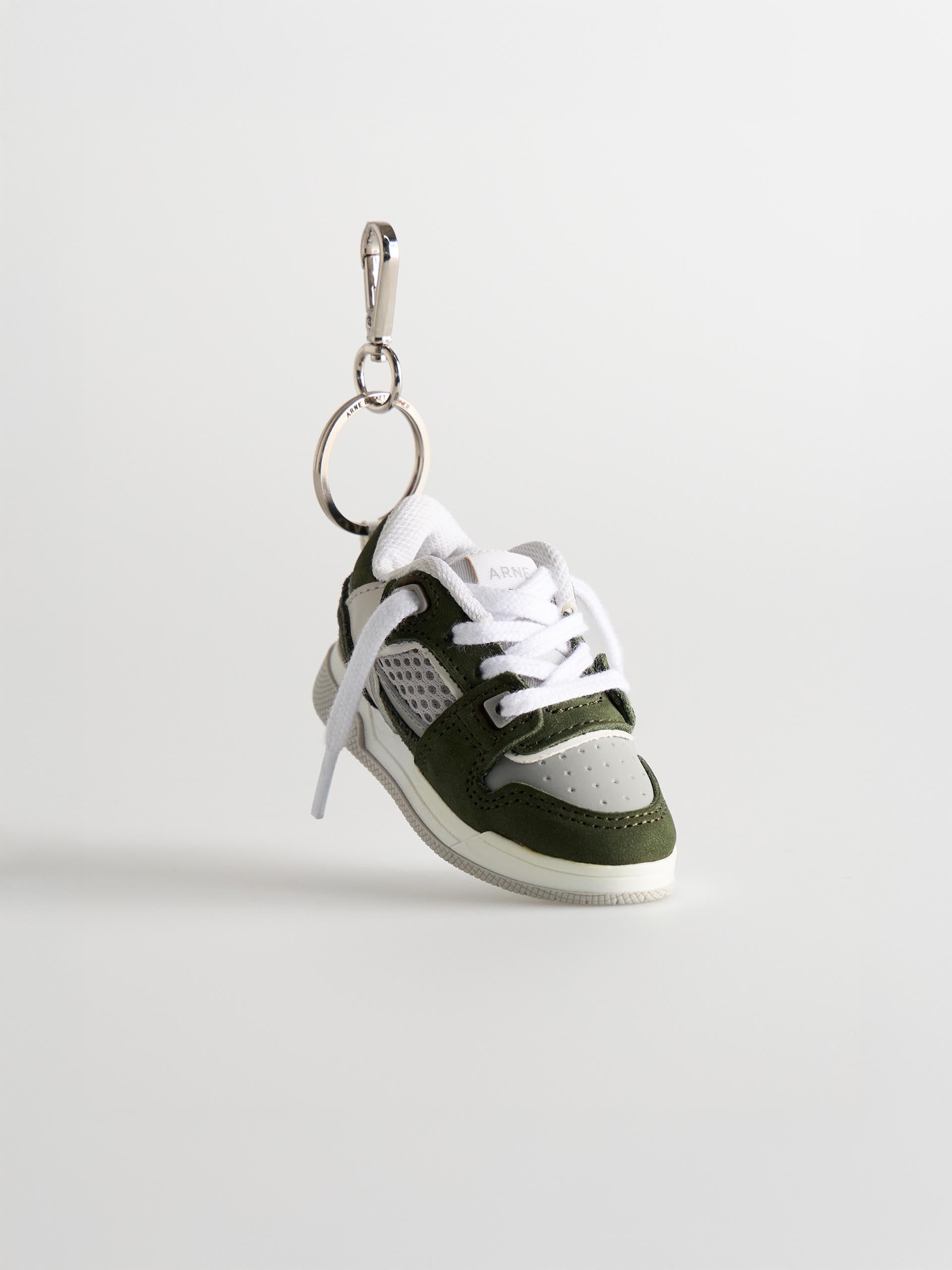 Basket Trainer Keychain in Grey Olive