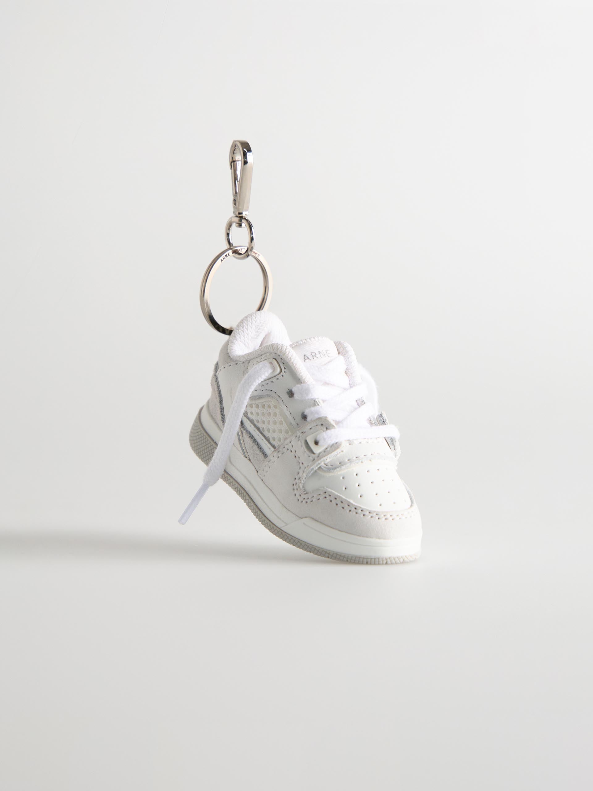 Basket Trainer Keychain in White Grey