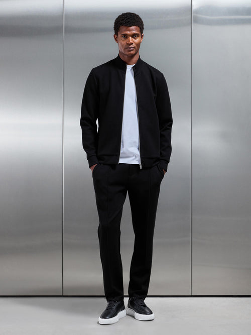 Knitted Zip Through Jacket in Black