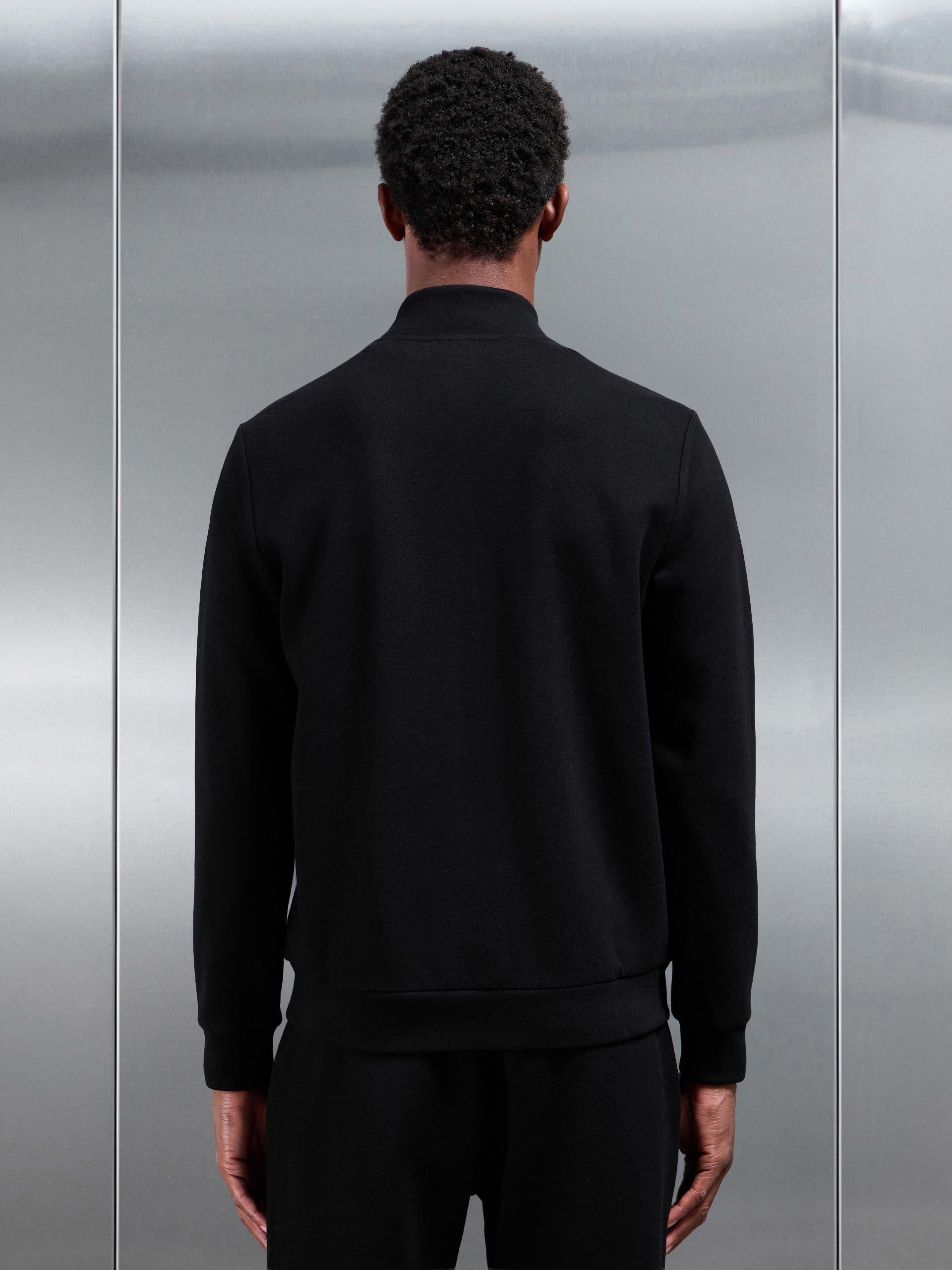 Knitted Zip Through Jacket in Black