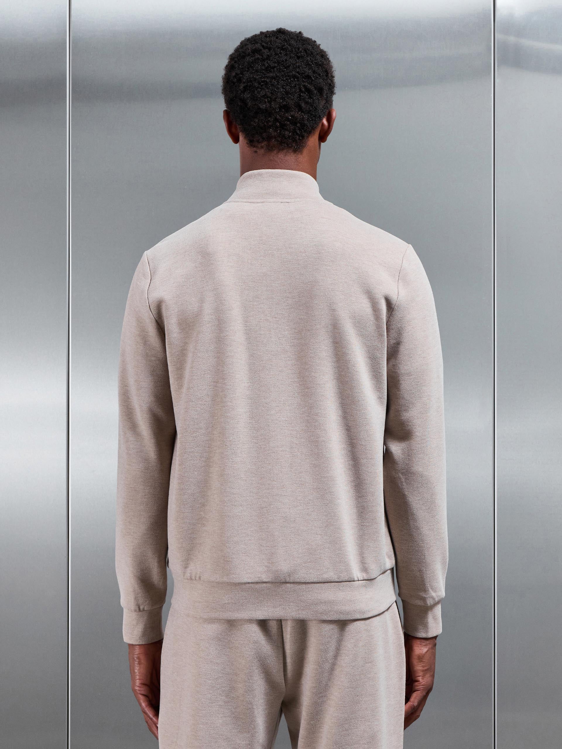 Knitted Zip Through Jacket in Stone