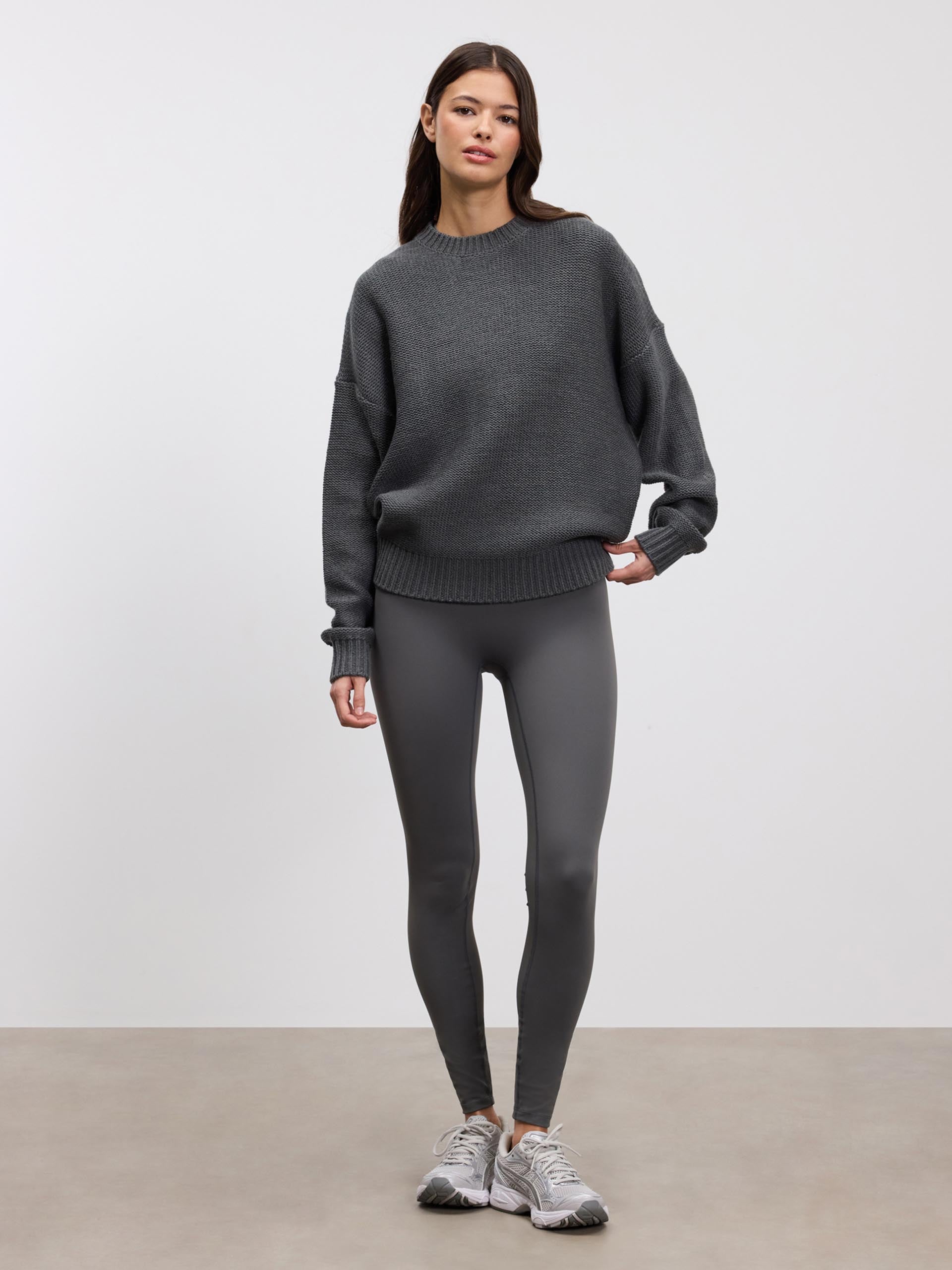 Womens Knitted Sweatshirt in Grey