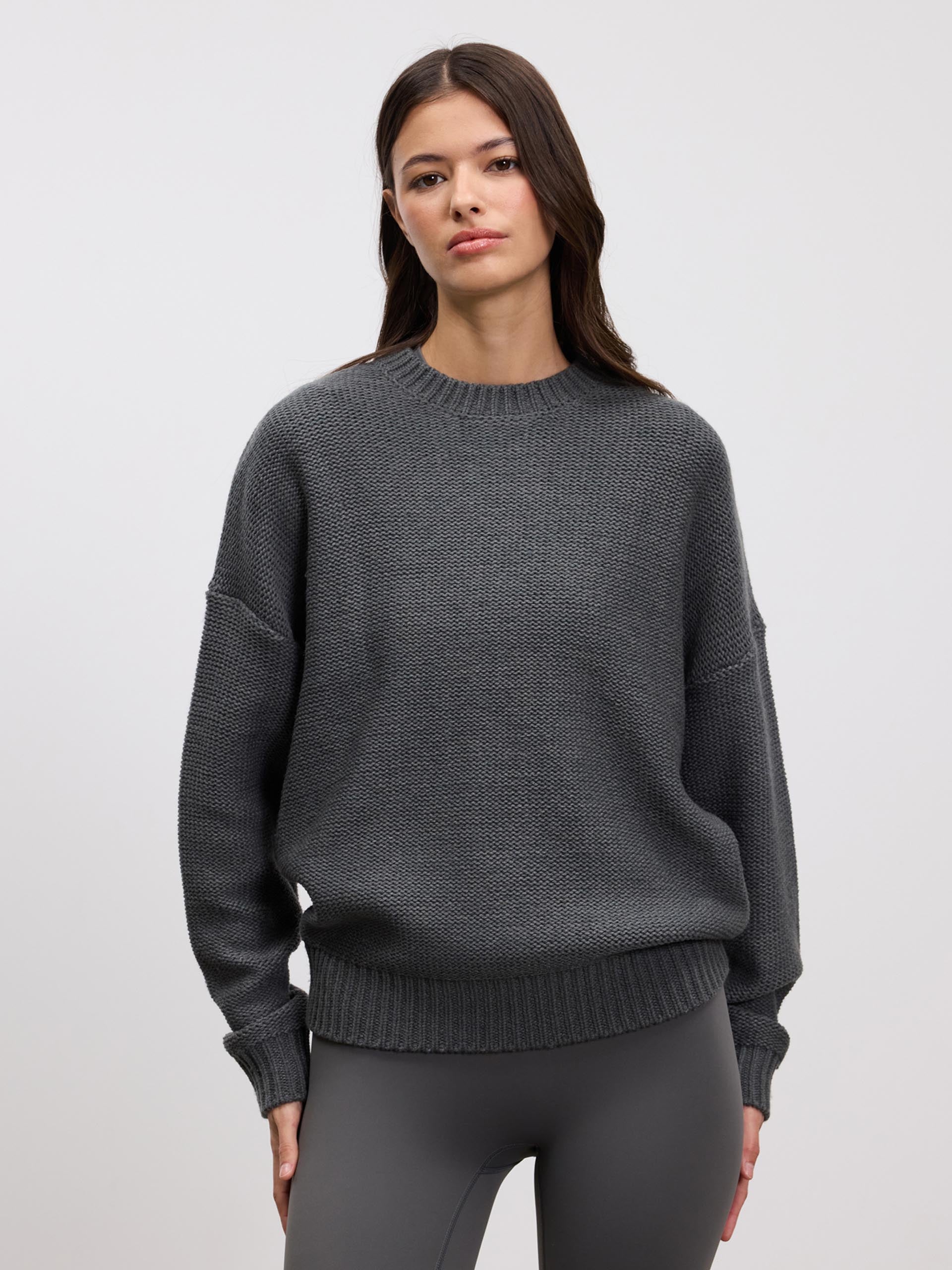 Womens Knitted Sweatshirt in Grey