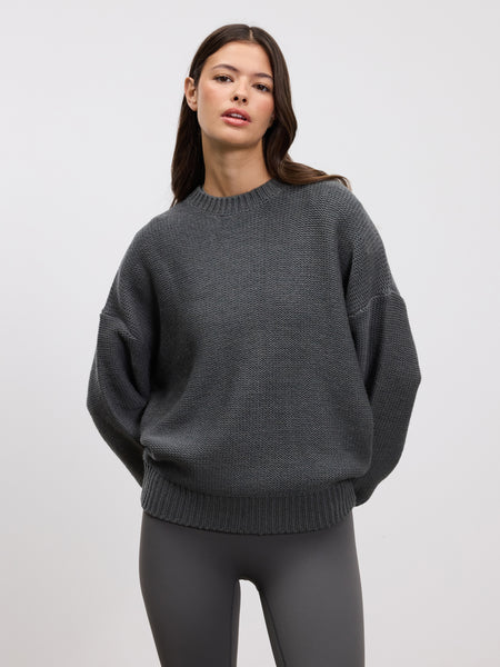 Womens Knitted Sweatshirt in Grey