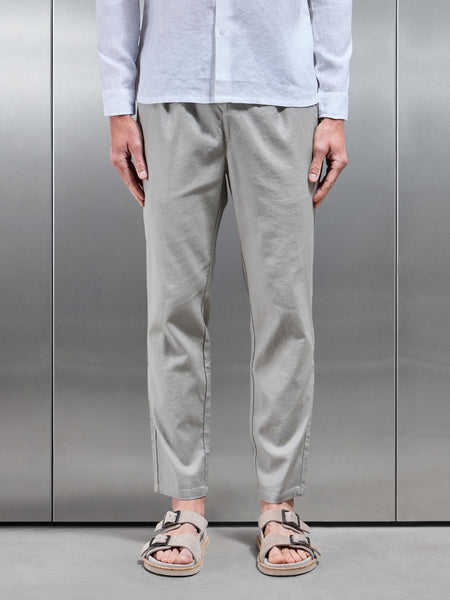 Linen Drawstring Trouser in Stone