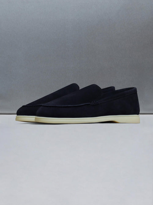 Low Suede Loafer in Navy