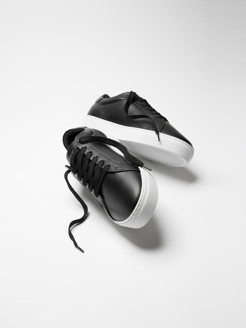 Low Essential Leather Trainer in Black