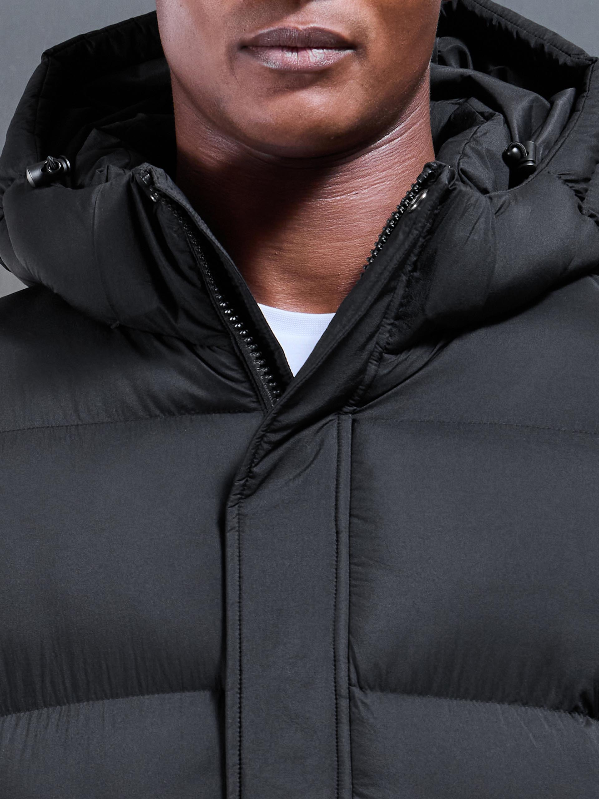 Matte Short Puffer Jacket in Black