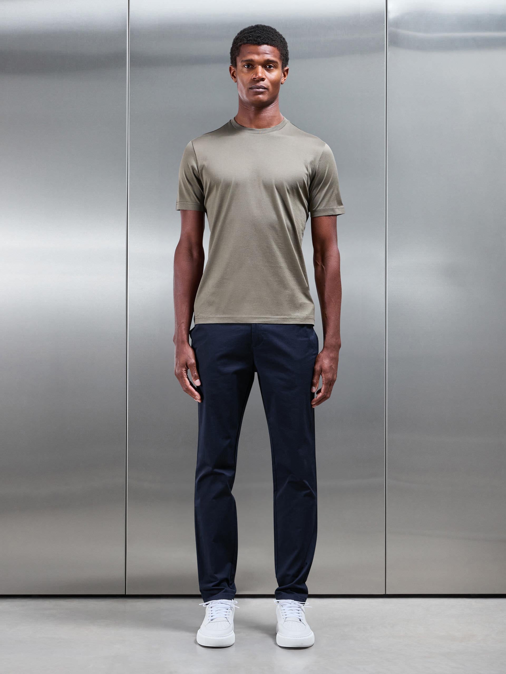 Mercerised Cotton T-Shirt in Sage
