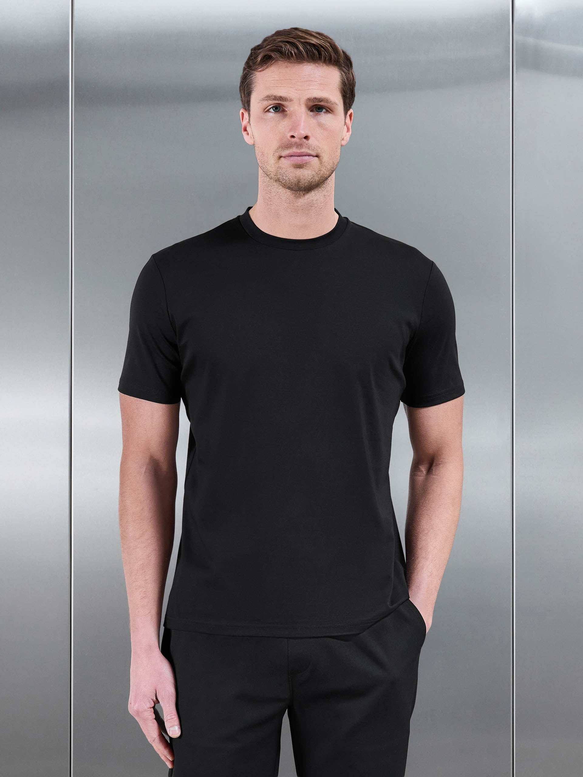 Mercerised Interlock T-Shirt in Black