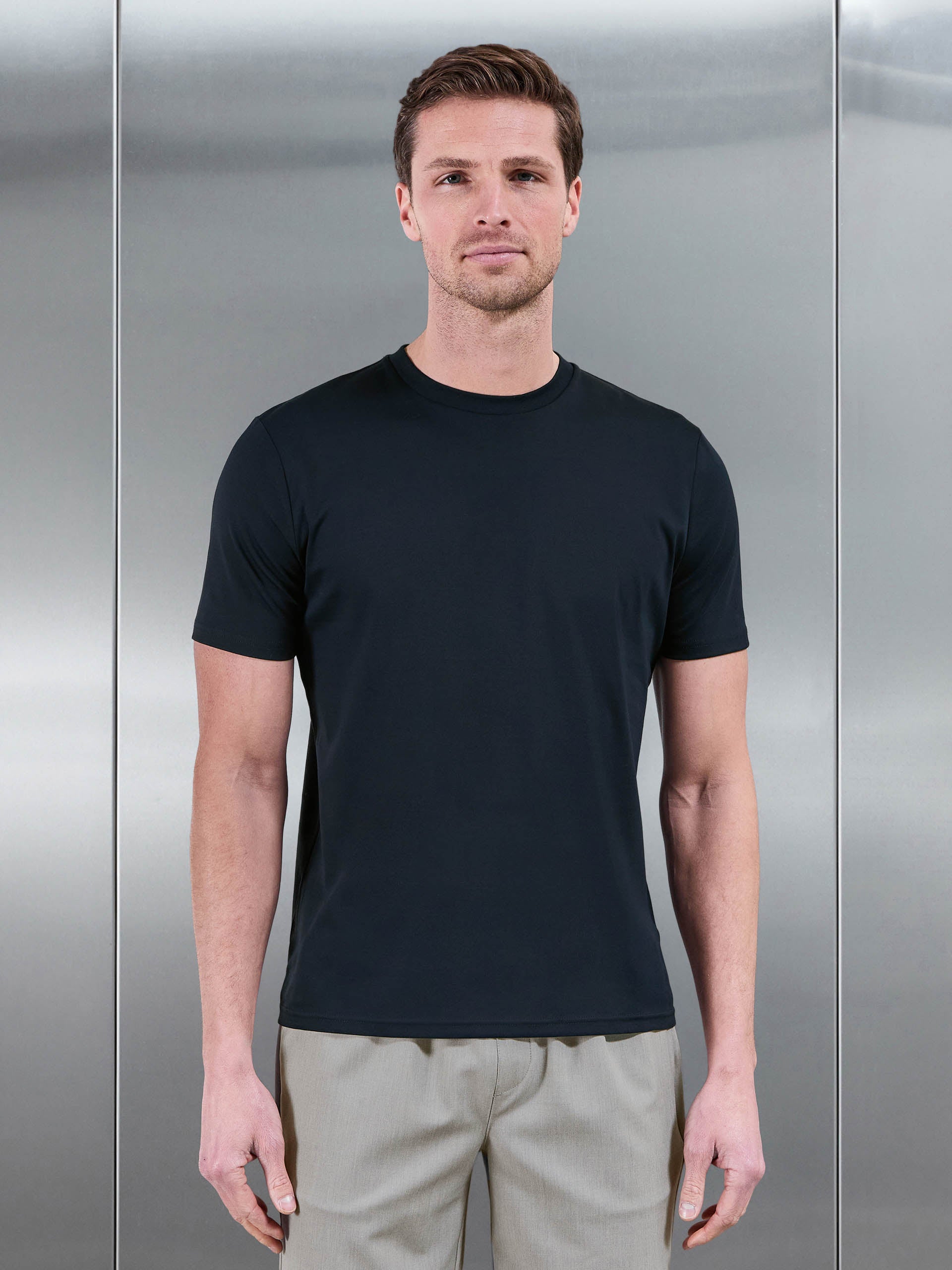 Mercerised Interlock T-Shirt in Navy