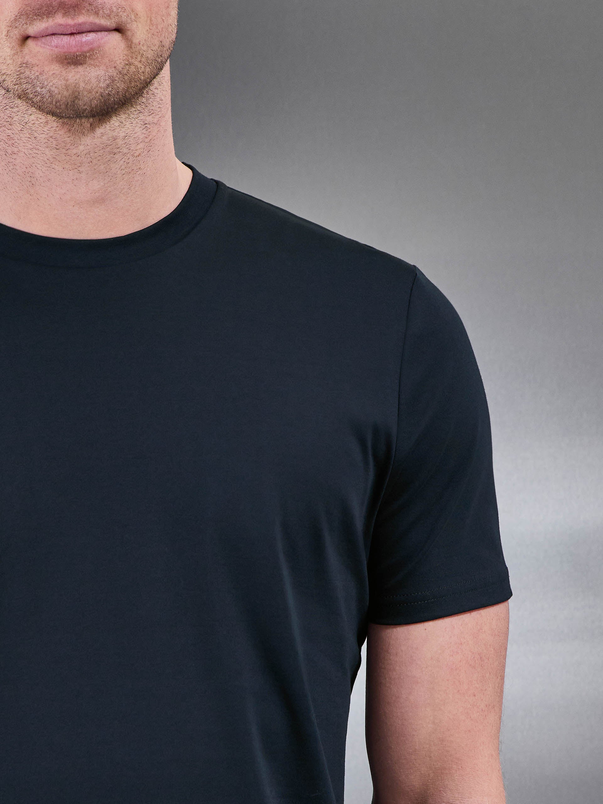 Mercerised Interlock T-Shirt in Navy