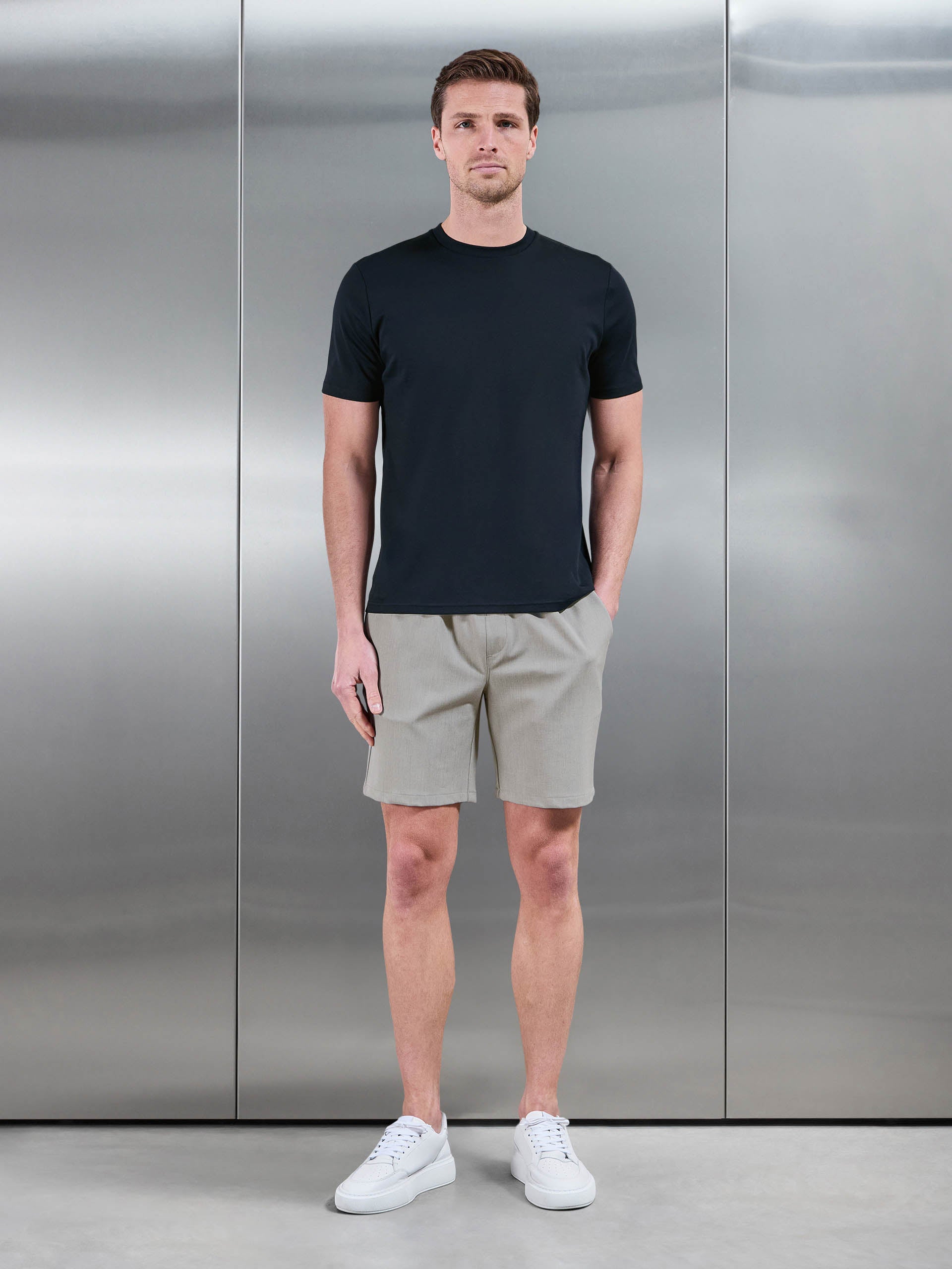 Mercerised Interlock T-Shirt in Navy